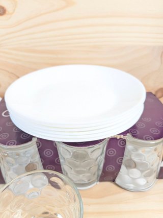 Luminarc Vajilla blanca 18 piezas + 6 vasos 26cl