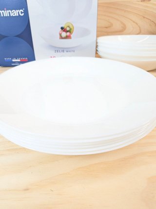 Luminarc Vajilla blanca 18 piezas + 6 vasos 26cl