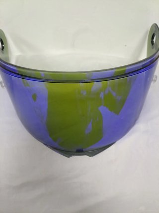 Visera Casco Moto Reflejos Azul/Amarillo