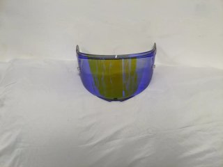 Visera Casco Moto Reflejos Azul/Amarillo