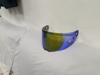 Visera Casco Moto Reflejos Azul/Amarillo