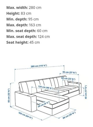 Sofá Kivik Ikea Gris con Chaiselongue
