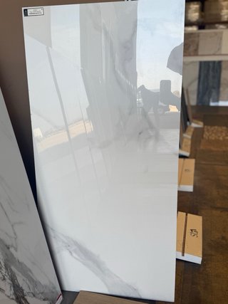 Azulejo 60x120 Mármol Blanco Pulido Rectificado