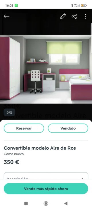 Cuna convertible con cambiador