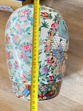 Jarrón de porcelana china multicolor antiguedades