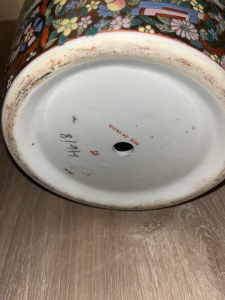 Jarrón de porcelana china multicolor antiguedades