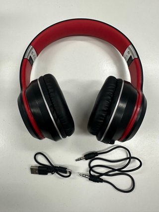 Auriculares Bluetooth Plegables Negros y Rojos