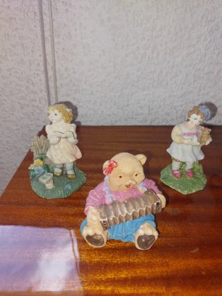Lote Figuras Vintage Niños y Ositos