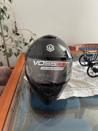 Casco Moto Fibra Carbono Negro