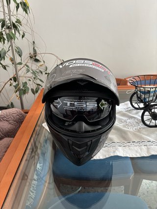 Casco Moto Fibra Carbono Negro