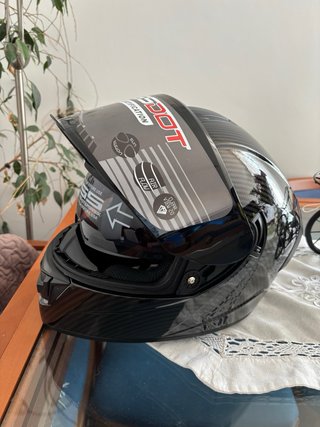 Casco Moto Fibra Carbono Negro