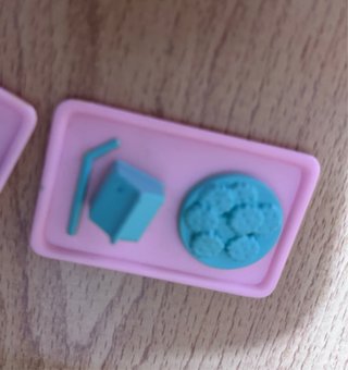 2 Bandejas Juguete Comida Rosa y Azul