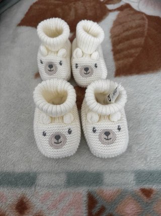 2 Pares Patucos Bebé Oso 6-9 Meses