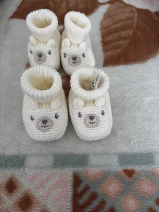 2 Pares Patucos Bebé Oso 6-9 Meses