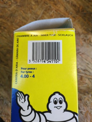Cámara Michelin 4.00-4 Airstop Butyl