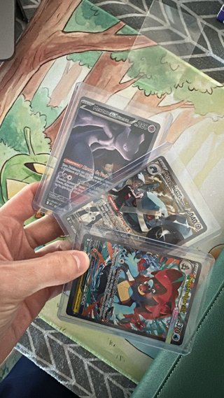 Pack 3 Cartas Pokémon Mewtwo, Metagross, feraligar