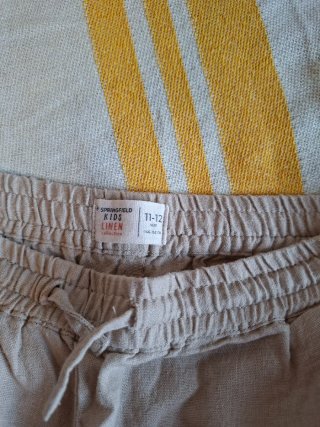 Pantalón lino niña beige nuevo