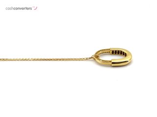 cadena oro 18k con piedra con circonita 22cm
