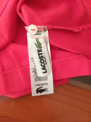 Camiseta Lacoste Rosa Talla M. Rojo coral