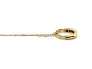 cadena oro 18k con piedra con circonita 22cm