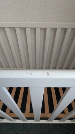 Cuna bebé de madera, color blanca