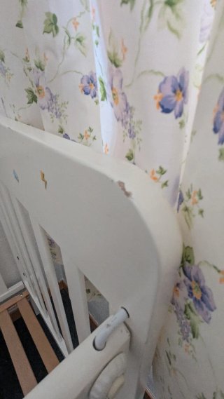 Cuna bebé de madera, color blanca