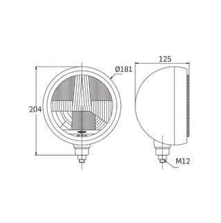 Faróis de longo alcance 180mm (2 unidades)