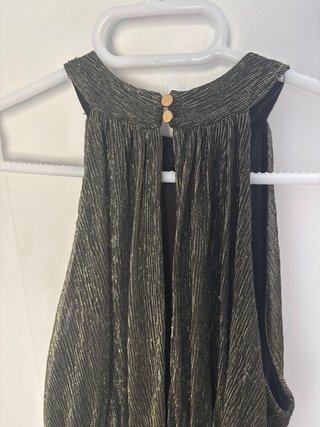 Vestido largo dorado brillante