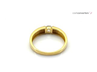sortija oro 18k con piedra con circonita