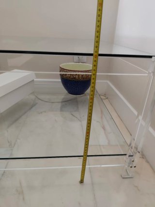 Mesa de centro de cristal y metacrilato