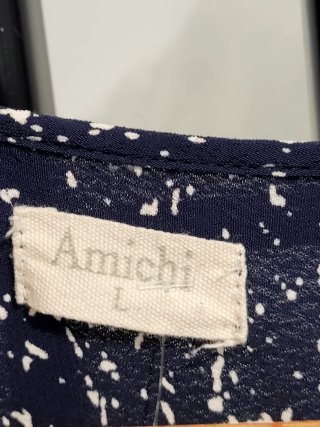 Vestido azul y blanco estampado