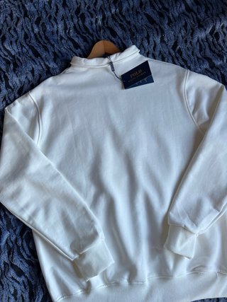 Jersey Polo Ralph Lauren media cremallera blanco