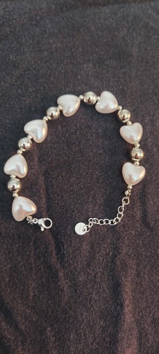 Bracciale con cuori perla e sfere