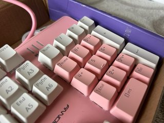 Tastiera Gaming Meccanica Rosa e Bianca Gunsowy