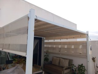 Pérgola Toldo 3x3m Acero Techo Corredizo