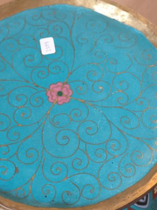 Jarrón Cloisonné oriental antiguo