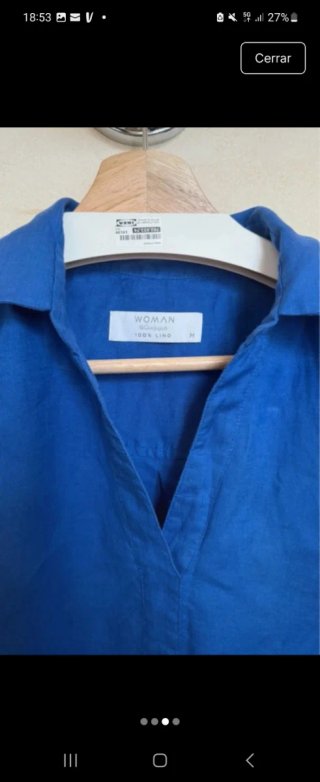 Blusa lino El Corte Inglés azul