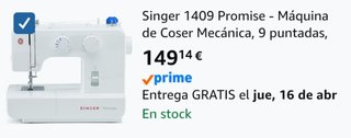 Máquina de Coser Singer 1409 Promise (NUEVA)