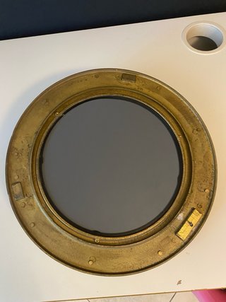 Specchio oblò vintage ottone