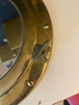 Specchio oblò vintage ottone