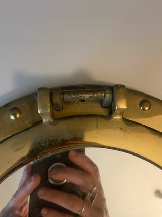 Specchio oblò vintage ottone
