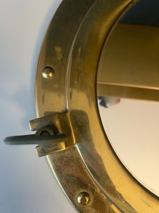 Specchio oblò vintage ottone