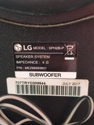 Barra Sonido LG SJ2 con Subwoofer Bluetooth