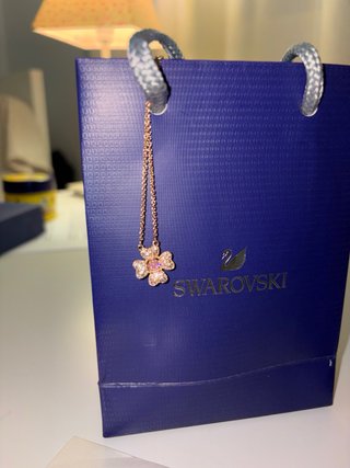 Collar Swarovski Trébol Oro Rosa