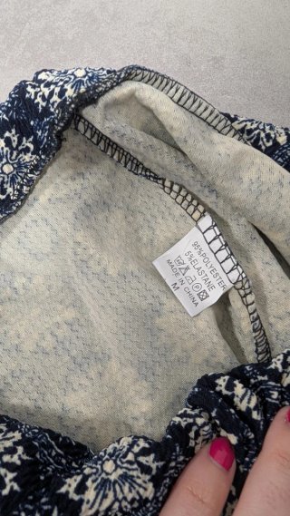Leggings estampados azul y blanco talla M