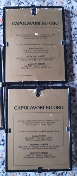 Capolavori su foglia oro Tris di quadretti