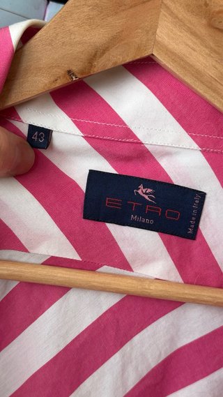 Camisa Etro Milano Rayas Rosas y Blancas