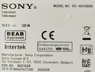 DESPIECE TV SONY KD-49XH8096.