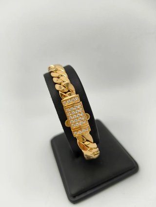 ORO NUEVO 18KT Pulsera Cubana