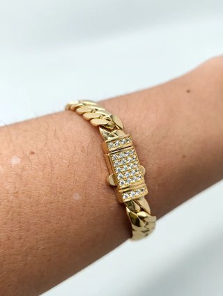 ORO NUEVO 18KT Pulsera Cubana